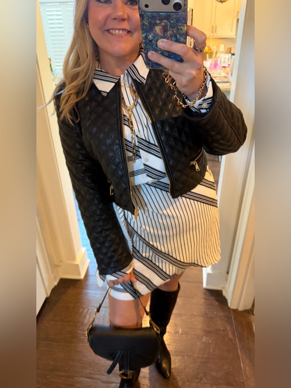 Kerrently x The Drop Striped Faux Wrap Front Dress